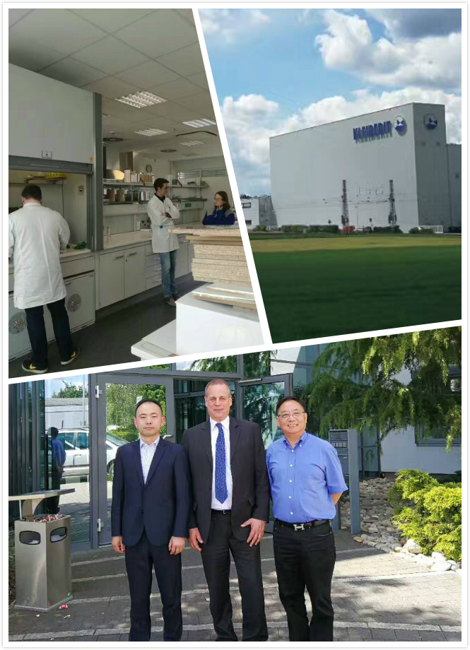 楊彥光（左）胡伯樂（中）杜慶平（右）在德國克力寶總部合影