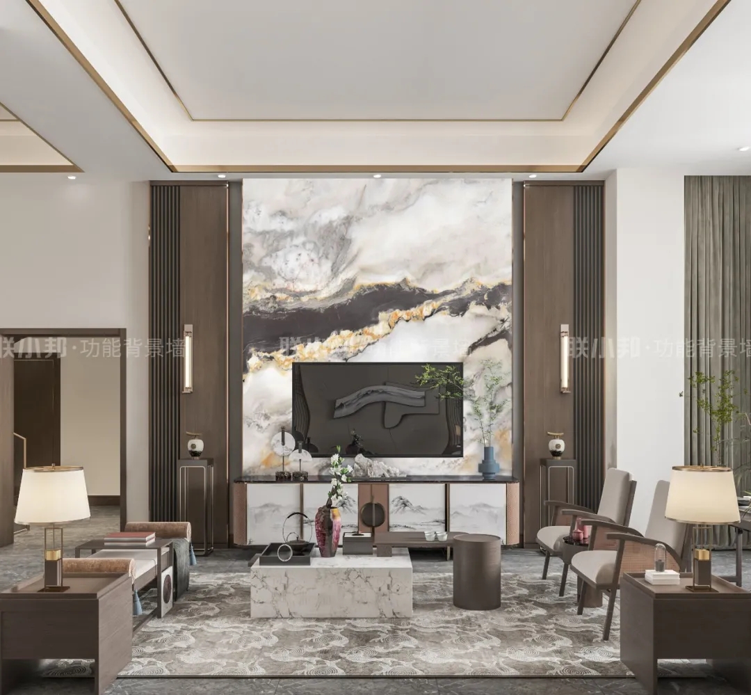 聯小邦水晶巖板背景墻